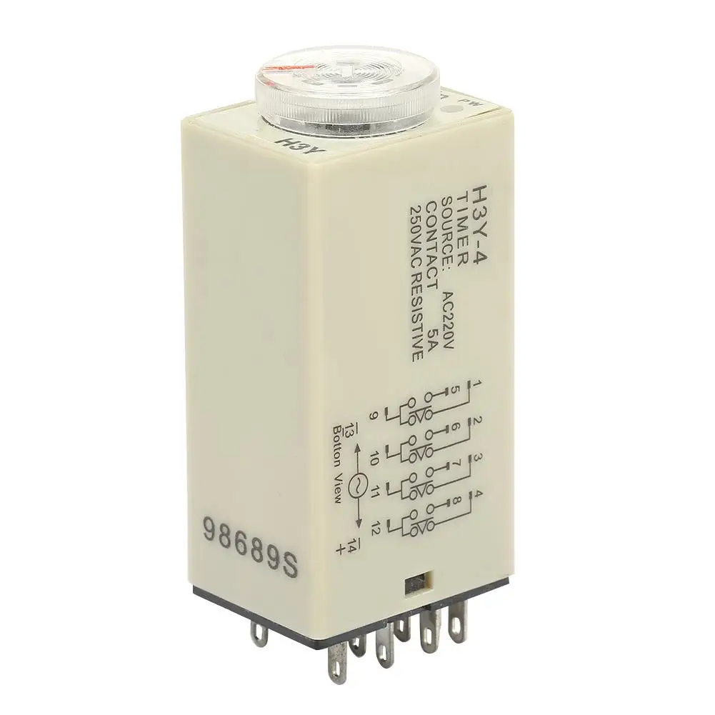 

H3Y-4 Power On Delay Timer Relay 0-60 Minutes Time Relay AC 220V 5A Relays 2019 new style new style