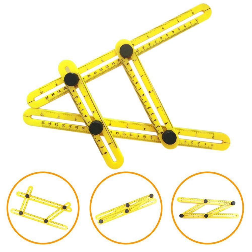 

ABS Plastic Folding Ruler Multi-Function Activity Four-Fold Ruler Scale Spot Measuring Instrument Multi Angle Measuring Tool