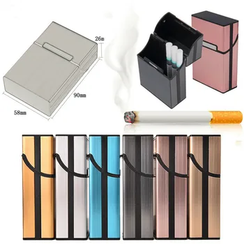 

Metal Cigar Cigarette Case Aluminum Tobacco Holder Storage Container Pocket Box