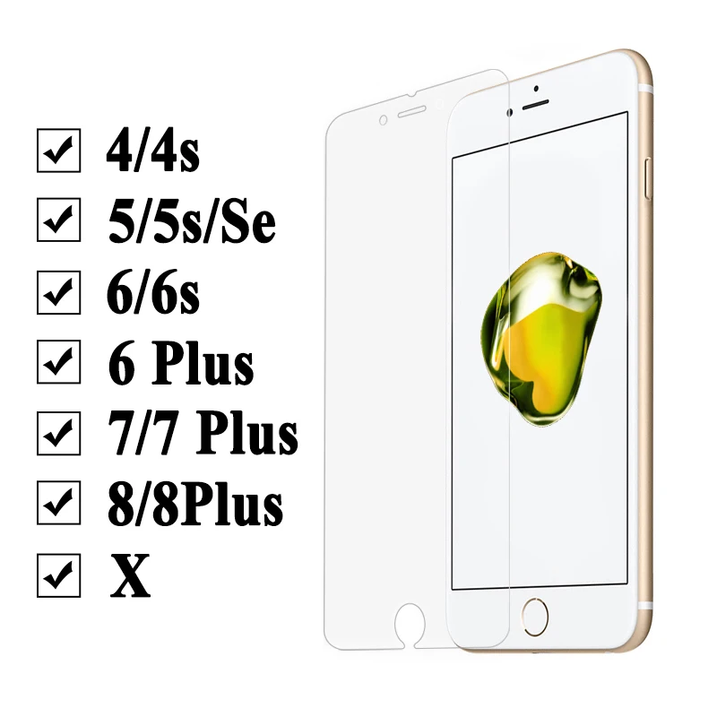 

Protective Glass For Apple Iphone X 4 6 5 S Se Tempered Glas 6 7 8 Plus Screen Protector for iPhone X XS MAX XR 10 7plus 8plus