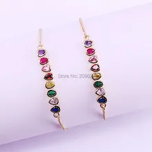 10 шт. Новое поступление форма капли красочный кубический цирконий коннектор CZ Браслеты для Для женщин или девушки ювелирные изделия