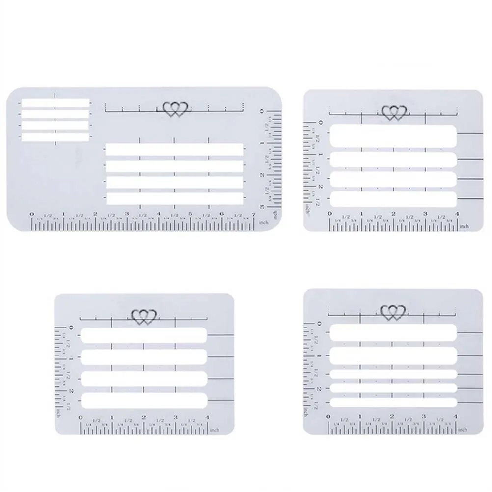 

4PCS Durable Practical 4 Style PP Material Addressing Templates Guide Envelope Stencil for Thank You Card Sewing Envelopes
