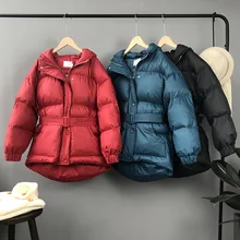 Mooirue осень зима Харадзюку повседневное уличное пальто куртка Корейская утолщенная с круглым вырезом и принтом свободная хлопковая верхняя одежда