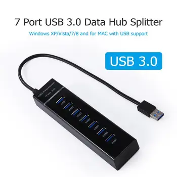 

7 Port USB 3.0 Hub Splitter Super Speed 5Gbps USB 3.0 Expander for PC Laptop Windows XP/Vista/7/8 and for MAC New Arrival