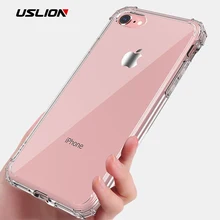 

USLION Shockproof Airbag Transparent Silicon Phone Case For iPhone 6 7 Plus Case For iPhone X 8 7 6 Clear protection Back Cover