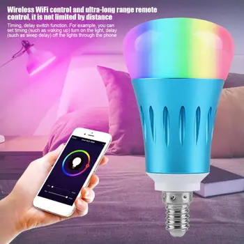 

AC85-265V 7W RGBW Light Bulb bombillas WiFi Wireless Ultra-long LED Bulb Range Remote Control Flat Cover Bulb lampadine