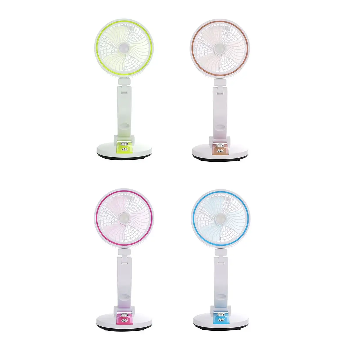 

Portable Rechargeable Mini Wall Desk Fan LED Light Camping Lamp 360 Degreed Adjustable Fans for Student Hostel Home Office