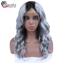 Красивые queen бразильские парики из натуральных волос на кружевной свободная волна 13x4 Прозрачный Синтетические волосы на кружеве синтетические парики 1B/серебро Волосы remy волос для наращивания