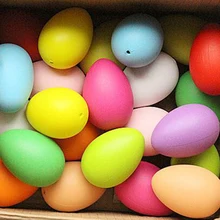 3pcs Plastic Hanging Easter Egg 40x60mm Easter Decoration For Home Kids Children DIY Painting Egg With or Without Rope B