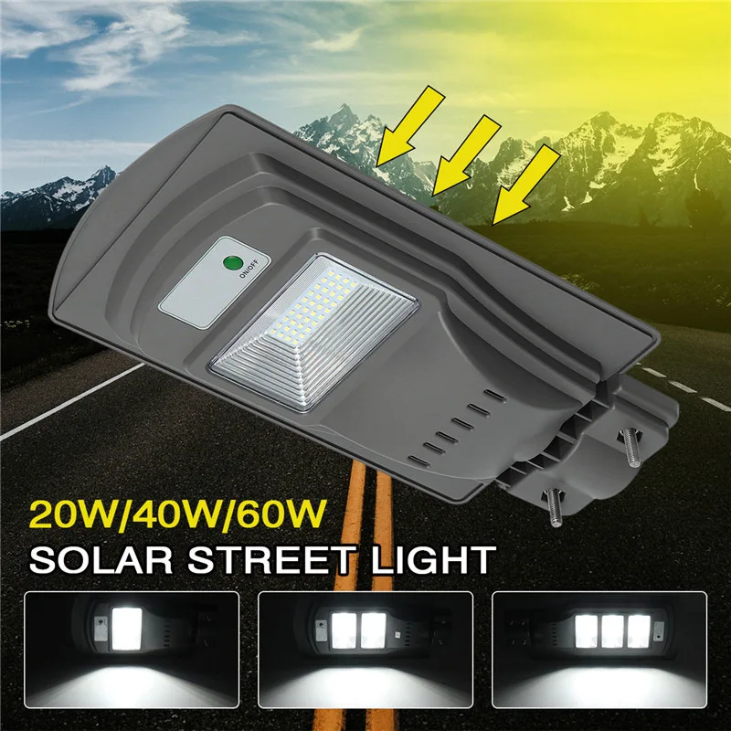 

Smuxi 40W LED Solar Street Light Outdoor Garden Wall Light Sensor Lamp+ Remote Waterproof Security Lamp for Garden Yard