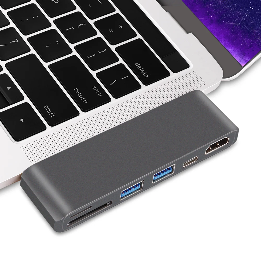 Redlai USB C Hub к HDMI 4K 2 3 0 PD SD/TF слот для кардридера адаптер MacBook Pro/Air 2018 2019 ноутбука Type