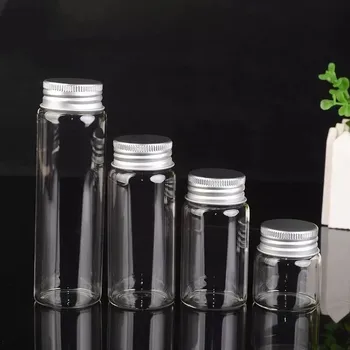 

20pcs/lot 20/30/40/50/60/70/ 90ml Clear Bottles Glass Vials With Screw Caps Wishing Drift Glass Message Storage Vial Bottles