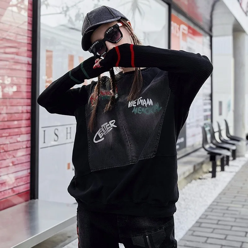 Max LuLu Famous Brand Ladies Punk Knitted Tops Tee Shirts Womens Denim Long Sleeve T-shirt Vintage Ladies Harajuku Winter Tshirt Max LuLu Famous Brand Ladies Punk Knitted Tops Tee Shirts Womens Denim Long Sleeve T-shirt Vintage Ladies Harajuku Winter Tshirt