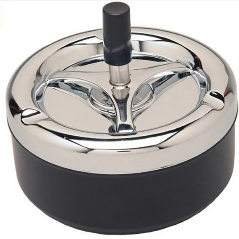 JX LCLYL Indoor Outdoor Cigarette Ash Holder Metal Spinning Round Push
