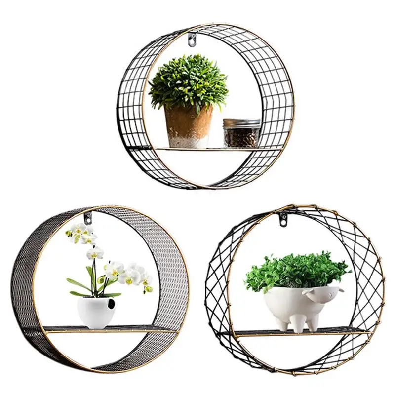 

Circular Storage Rack Wall Hanging Decorative Decor Personalized Storage Shelf Household Innovative Indoor Living Room Ornament