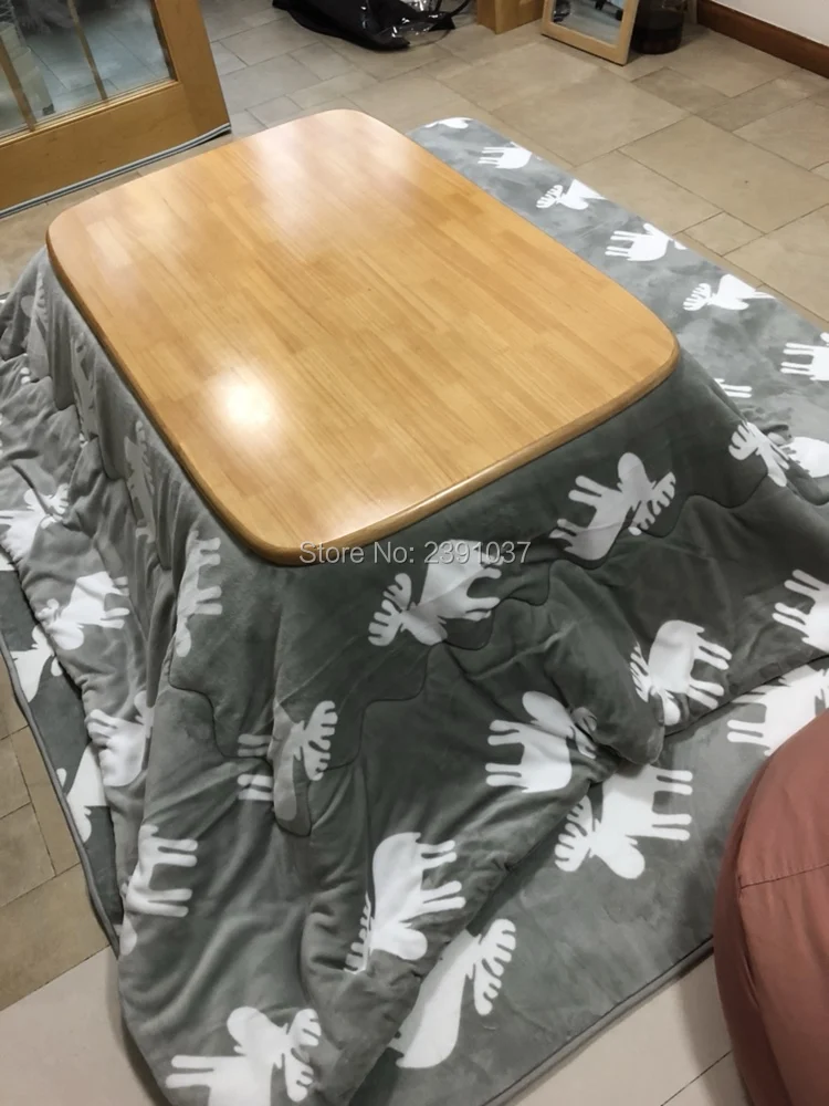 185x230cm Lovely Little Elk Coral velvet Kotatsu Futon Blanket Patchwork Style Cotton Soft Quilt