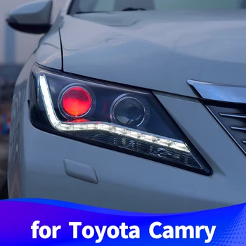 

Headlight Assembly for Toyota Camry 2012 2013 2014 LED daytime running light LED Sequential turn signal red devil eyes
