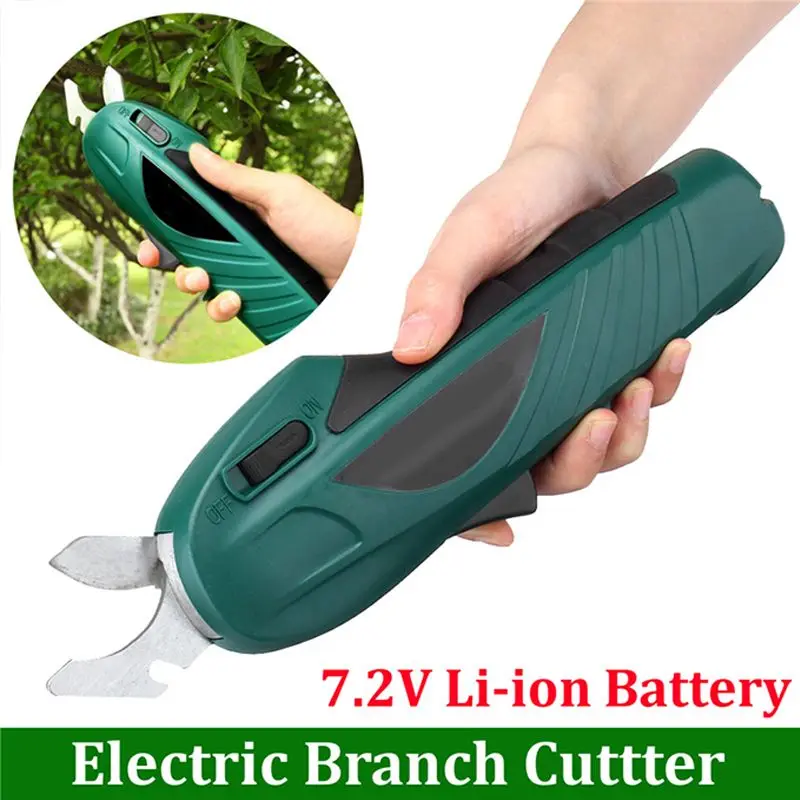 

7.2V Rechargeable Garden Electric Pruning Shears Snips Branch Cutter Tool Tree Flowers Plants Scissors Secateurs Pruning Tool