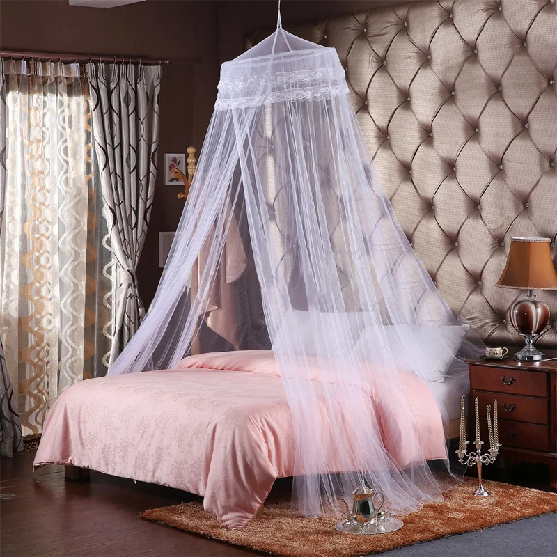 Круглый кружевной навес для кровати от насекомых, сетка для занавесок, купол из полиэстера, постельные принадлежности, москитная сетка, мебель для дома