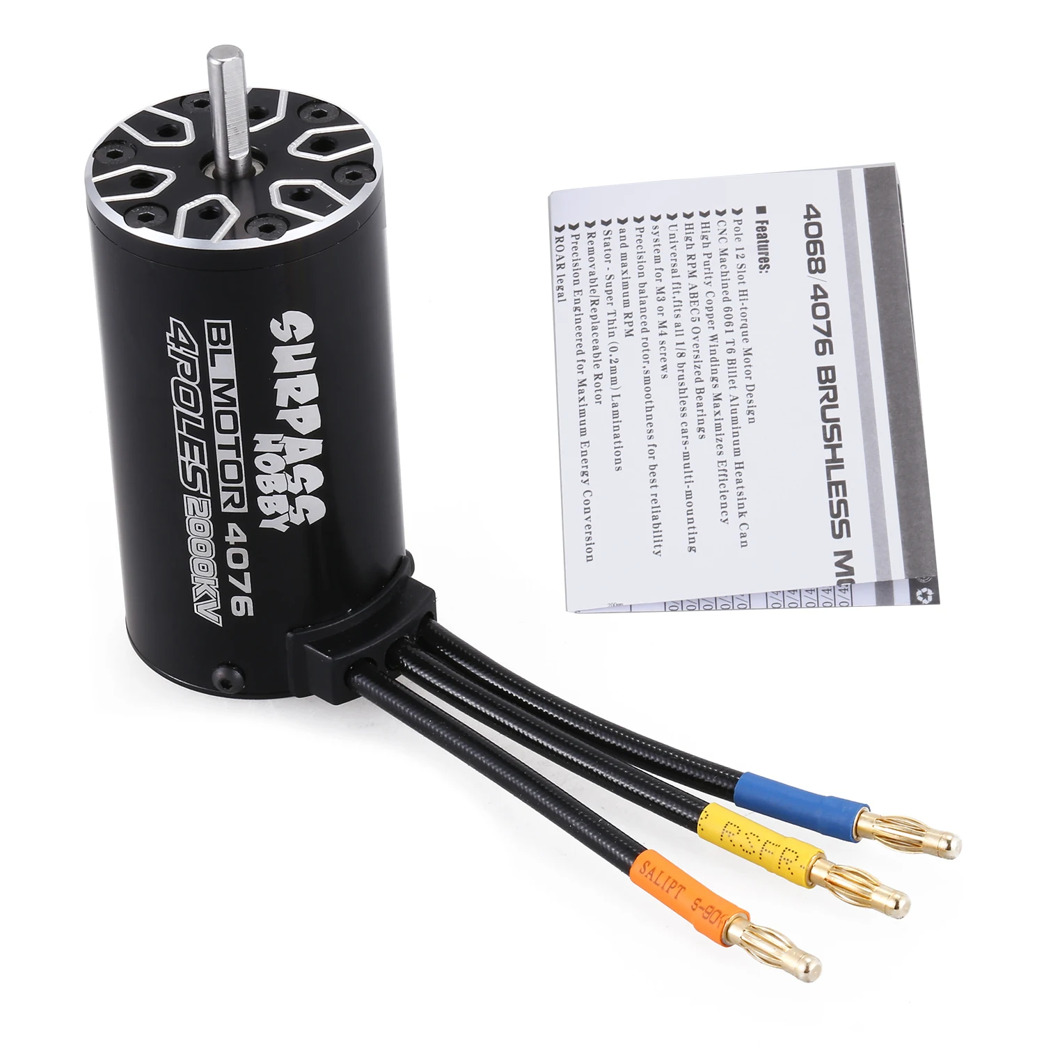 Бесщеточный двигатель SURPASS HOBBY 4076 2000KV 135A 4P для 1/8 радиоуправляемого автомобиля