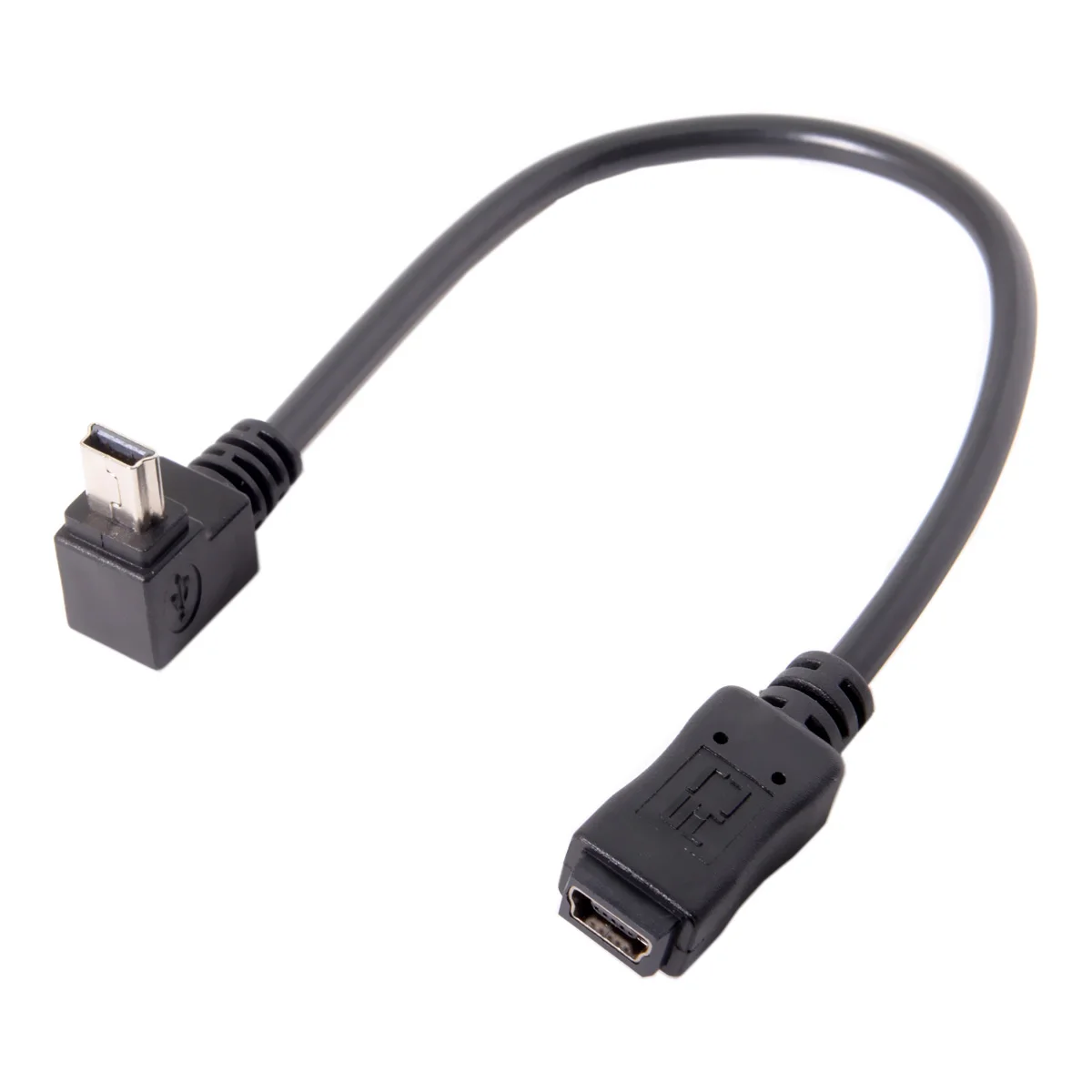 GPS Mini USB B Type 5P 90D Up Direct Angled Male to Female Extension