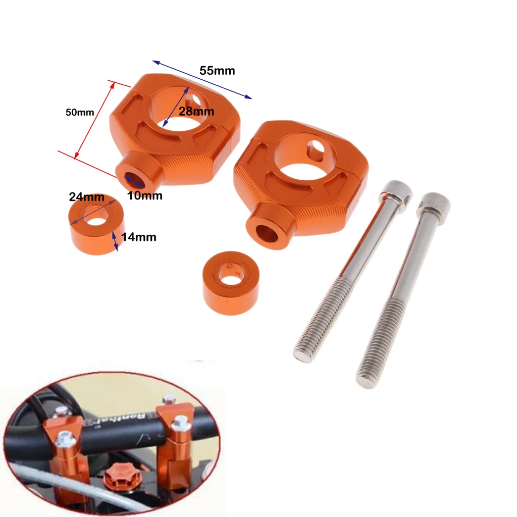 2 шт. оранжевый 50 мм бар зажим стояк 1 1/8 '28 мм конический руль стояки для KTM 690