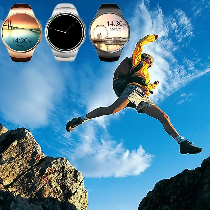 

KW18 1.3 Inch HD IPS Screen Bluetooth 4.0 Smart Wear Watch Dual System MTK2502C Gift Box Packaging Black Silver Gold Smartwatch
