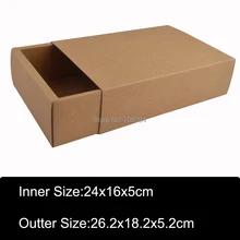 15 шт 26,2x18,2x5,2 см Крафт-ящик бумажная коробка коричневая крафт-бумага ручной работы коробки конфет Подарочная коробка на заказ