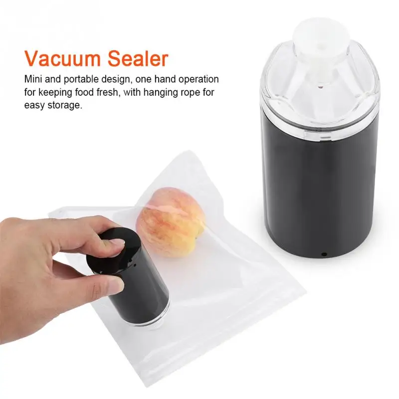 1Pc Portable Handheld Vacuum Sealer Food Sealer with 5Pcs Bags USB Rechargeable Small Machine