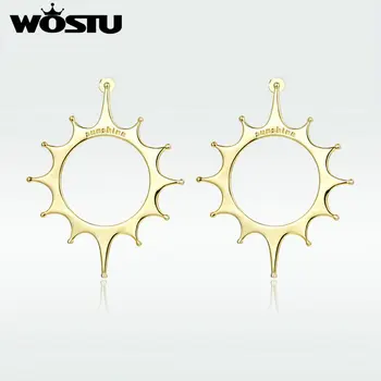 

WOSTU Fashion Gold Color Sunshine Sun Big Drop Earrings For Women Vintage Earrings Style Luxury Party Jewelry SDTE145