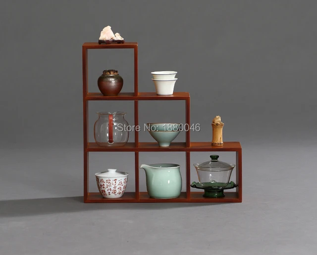High Quality Bamboo wood Tea Rack Teaware shelf teapot shelf Tea Trays Tea Saucer Chinese teacup