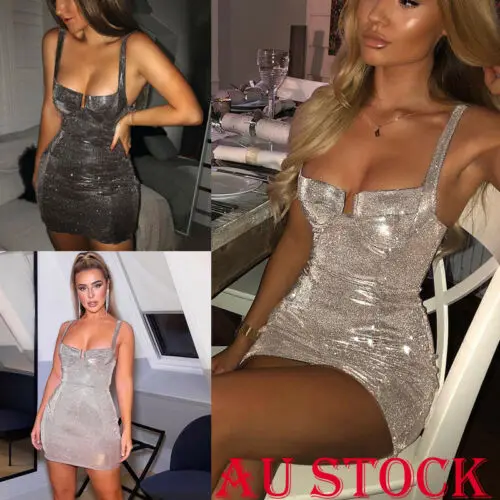 

Sexy Sleeveless Shing Dress Women Sequin Bodycon Dress Bandeau Glitter Clubwear Evening Party Summer Lady Short Mini Dress