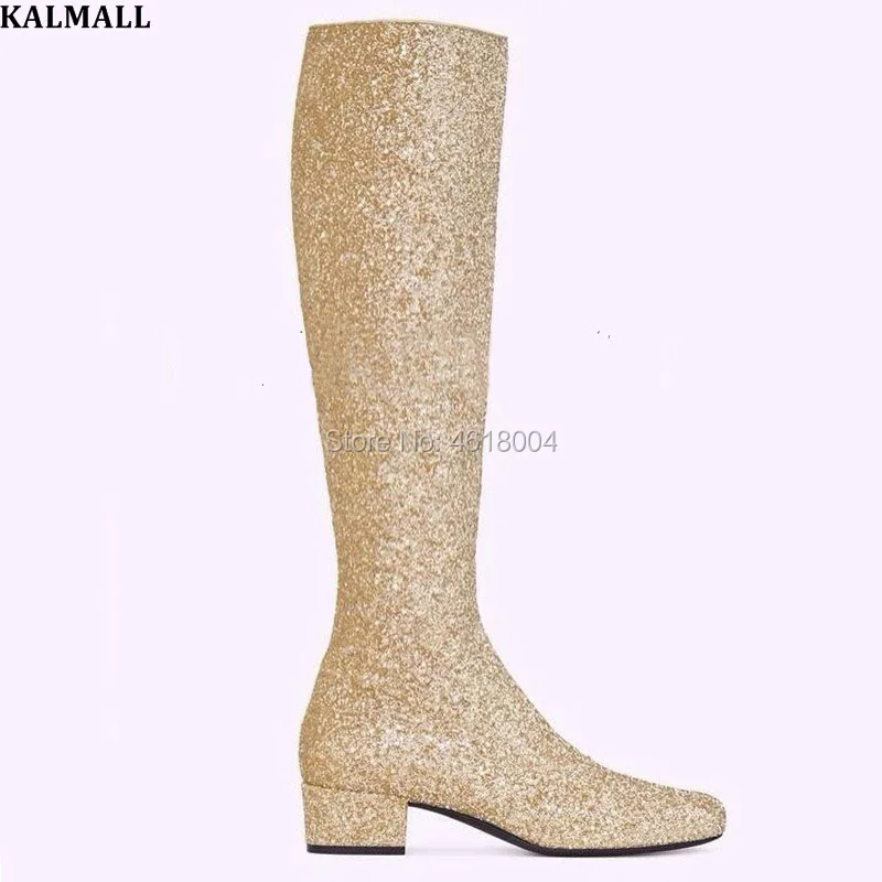 sparkly low heel boots