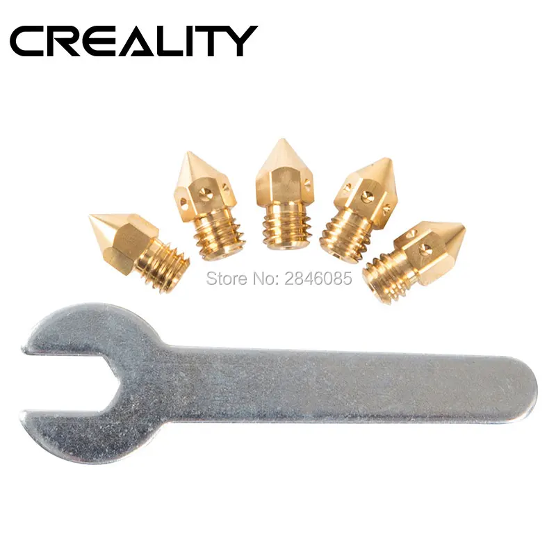 CREALITY 3D طابعة أجزاء المتقدمة فوهة حجم 1*0.2 مللي متر/2*0.4 مللي متر/1*0.6 مللي متر/1*0.8 مللي متر ل 1.75 مللي متر الطارد طباعة رئيس النحاس MK8 Makerbot