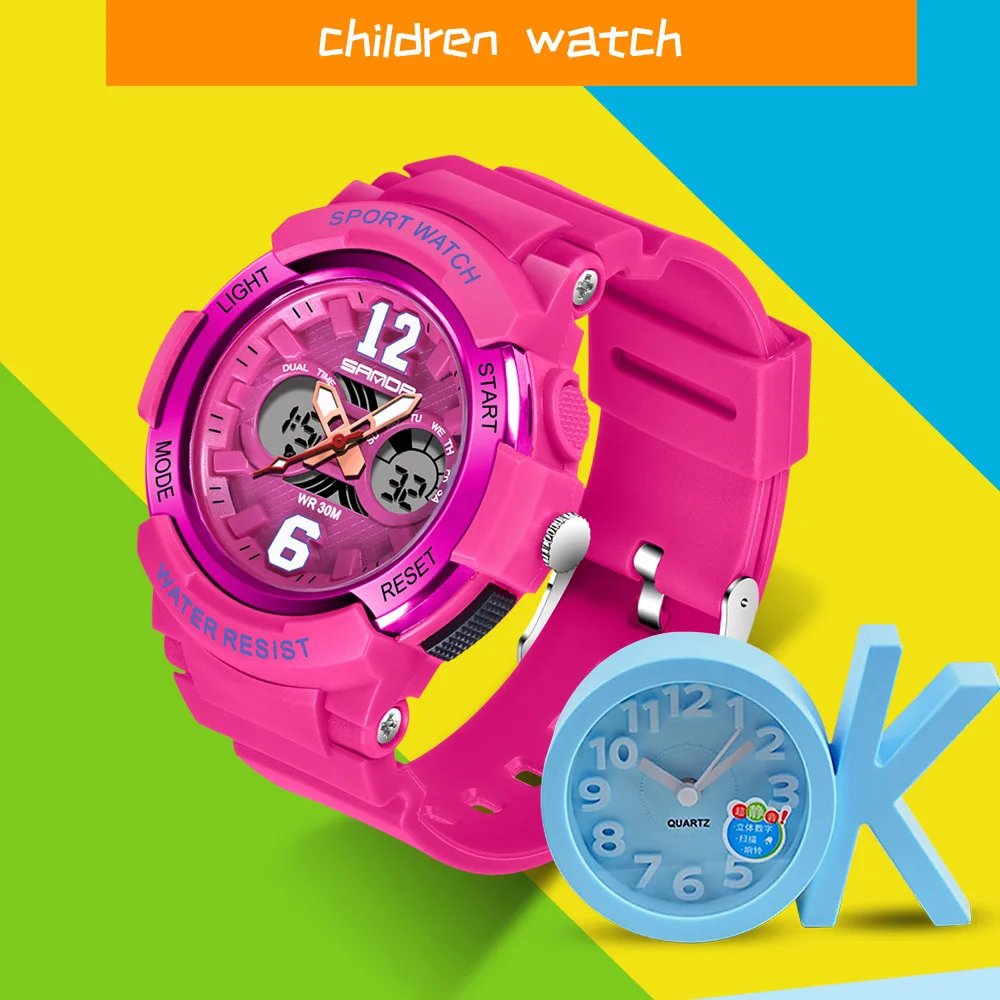 

2019 Cartoon Jelly Children LED Electronic Watch Kids Boys Girls Waterproof Outdoor Sports Wrist Watches Alarm Clock Sanda 757