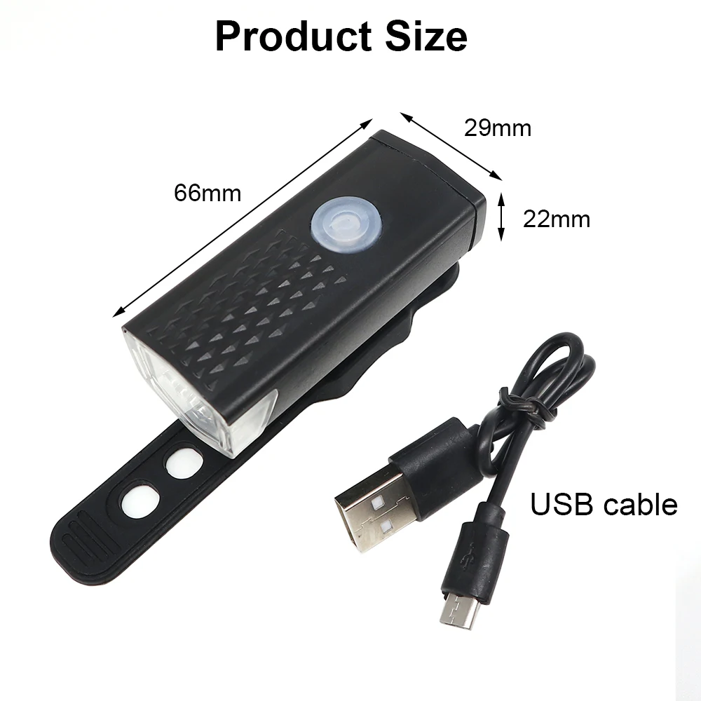Велосипедный фонарь перезаряжаемый через USB 300 люмен 3 режима велосипедный