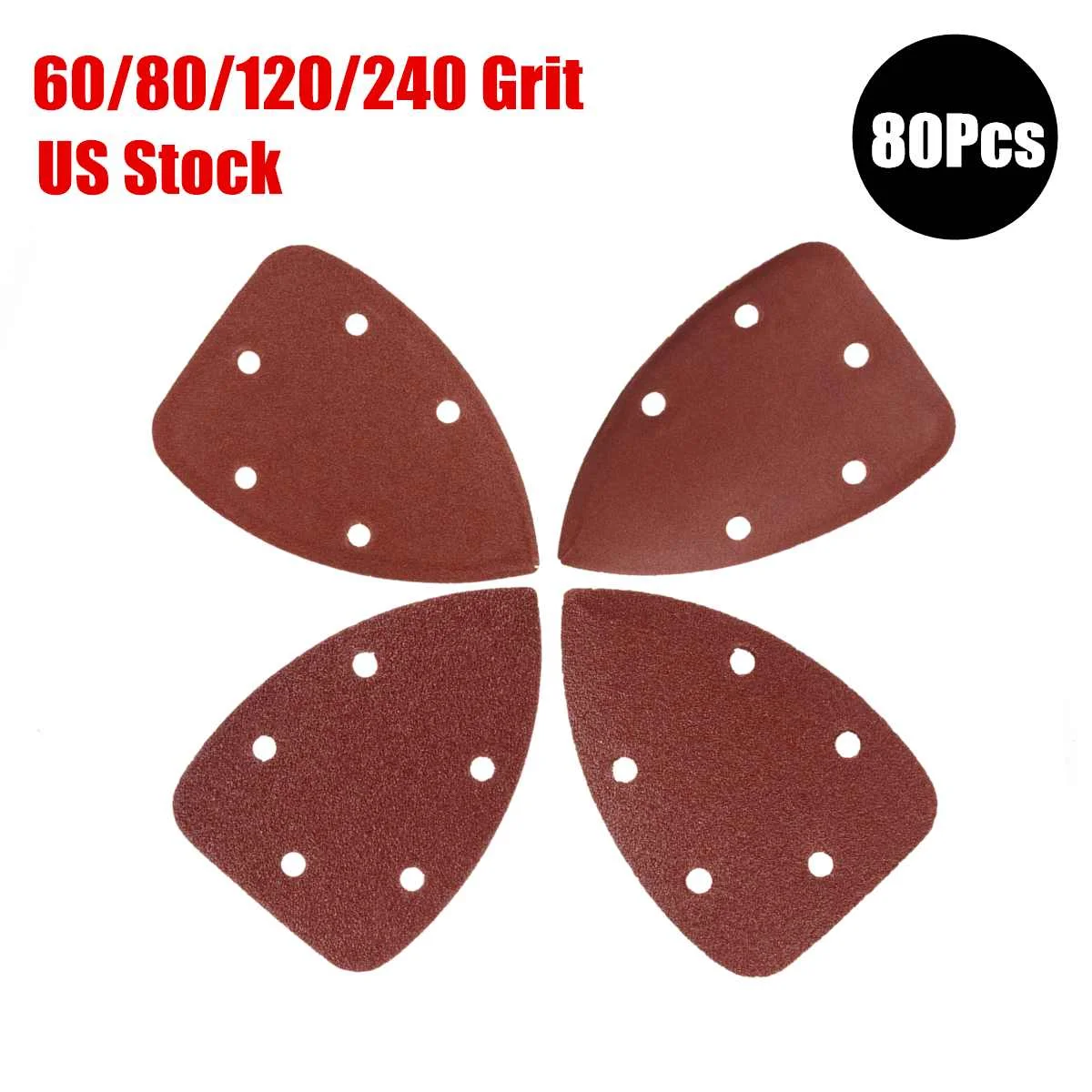 

40pcs 60-240 Grit 140x90mm Triangle Sandpaper Mouse Sanding Sheets Sander Pads