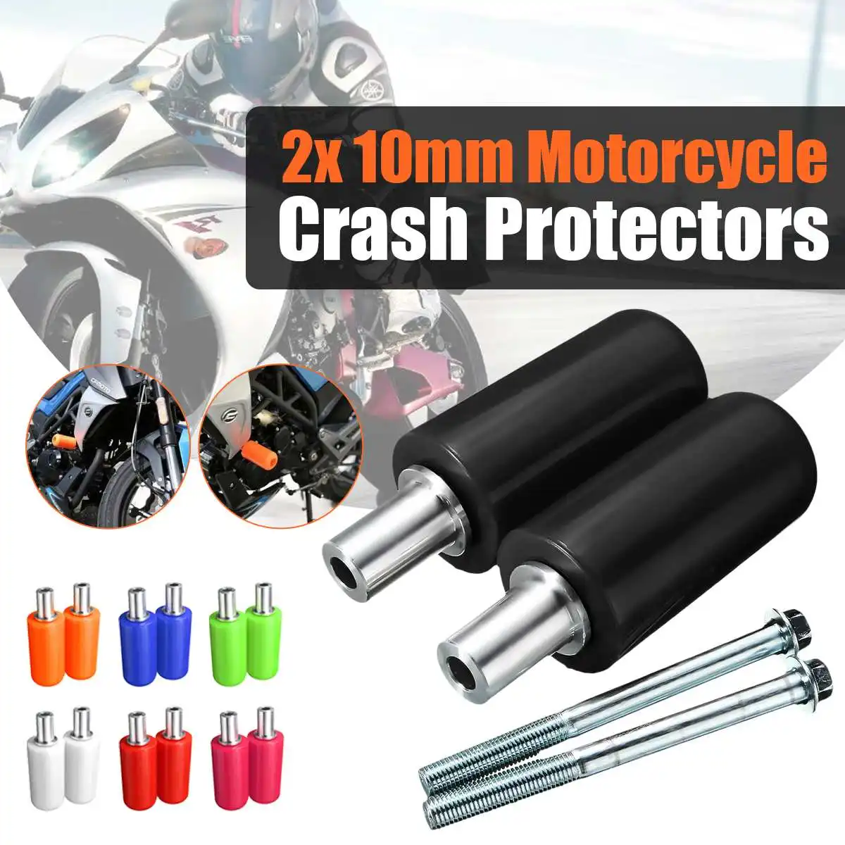 

A Pair Motorcycle Pit Dirt Bike Frame Crash Sliders Motorcycle Falling Protection For Yamaha For Suzuki For Kawasaki For Honda