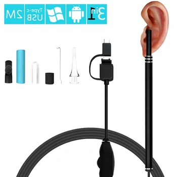 

NEW Earwax Remover Cleaner Otoscope Visual Earpick for OTG/Type-C/PC Ear Cleaning Endoscope 3 in 1 Borescope 720P Inspection