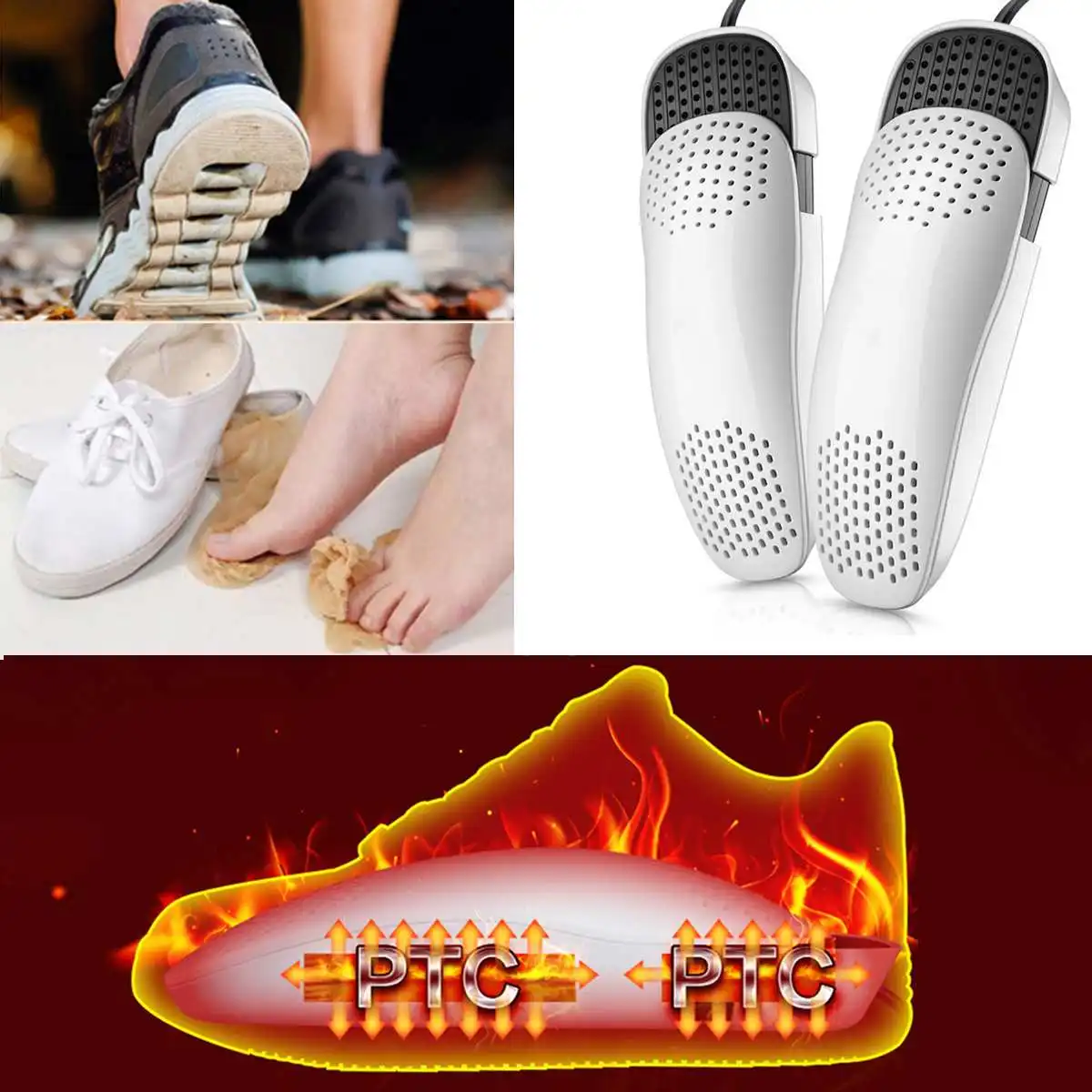 

USB Electric Shoe Dryer 220V Automatic Power Off Shoes Heater Adjustable Time Shoe Sterilizer Boot Dryer Home Portable
