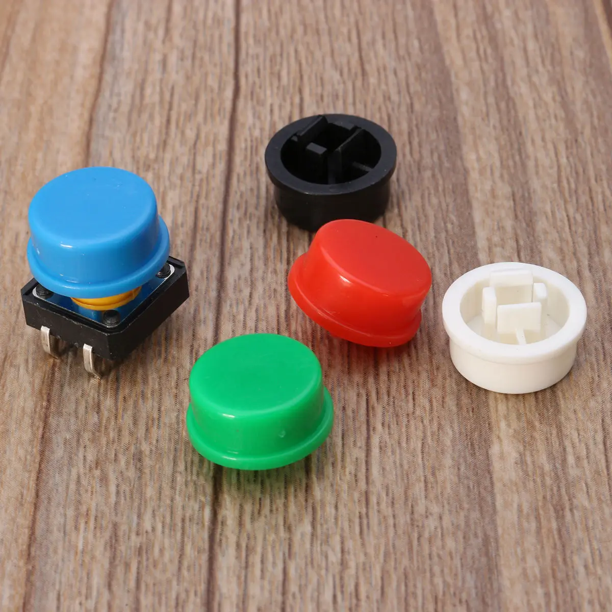 

100pcs 12*12*7.3mm Electrical Tactile Switch 4 Pins PCB Mount Tact Push Button Momentary Switches + Multicolor Caps