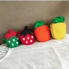 Милый детский кошелек для монет для девочек, нейлоновые сумки-мессенджеры с рисунком клубники моркови, мини-молния, Детская сумка на плечо с фруктами, подарок для детей