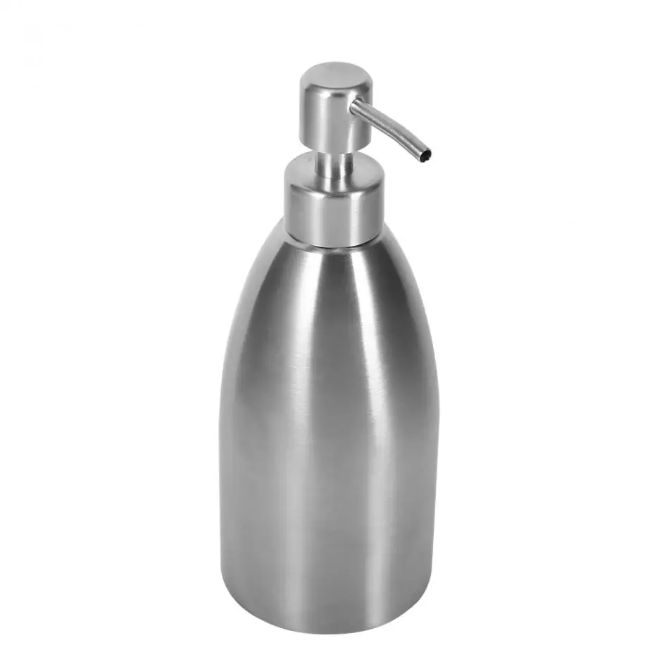 

500ml Stainless Steel Soap Dispenser Kitchen Bathroom Sink Shampoo Box Deck Mounted Detergent Bottle Liquid Soap Container