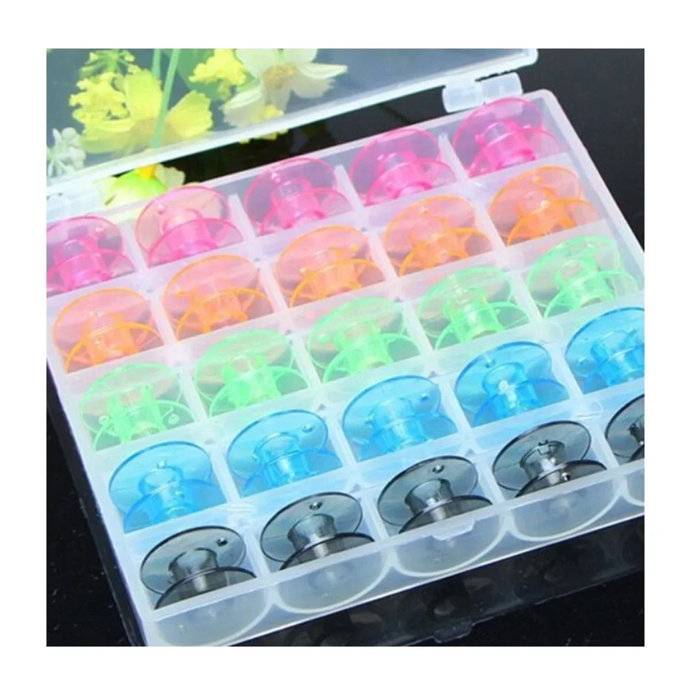 

NEW plastic box 25 Coils for Sewing Machine Bobbins for Storage of Tools Accessories Randomly Color