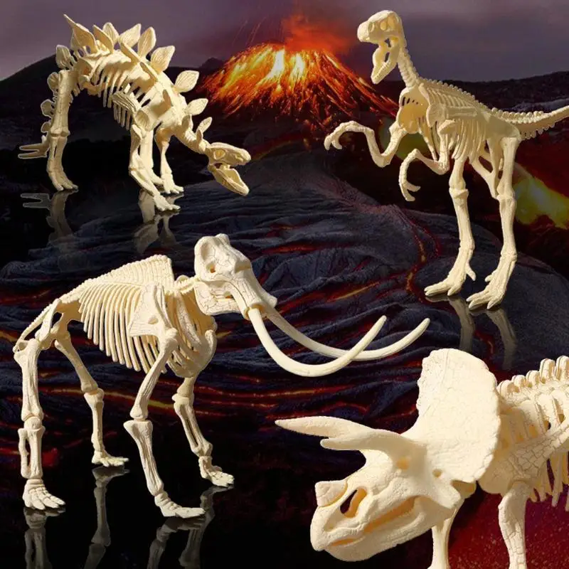 Пластиковые Моделирование DIY скелет динозавра игрушки модель детей мальчиков подарок для детей