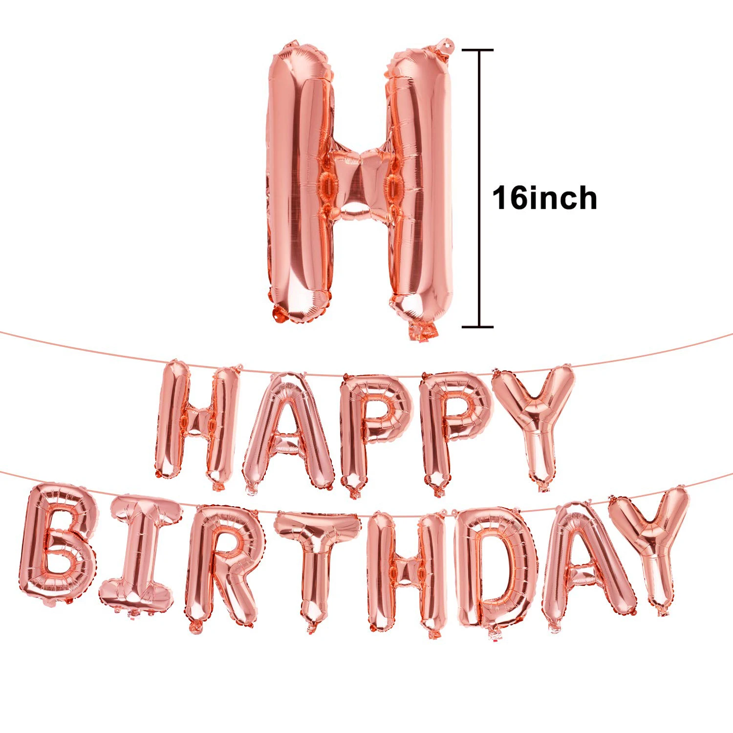 Amawill Rose Gold Adult 50th Happy Birthday Foil Balloon Birthday Party Decorations 50 Years Old Anniversary Supplies 75D