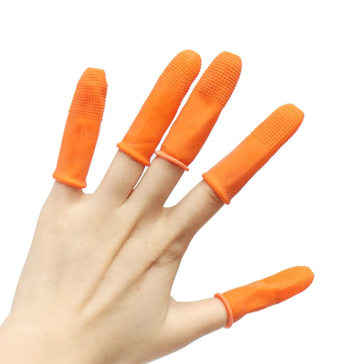 

100Pcs Finger Cot Anti Slip Rubber Fingertip Protective Finger Gloves Disposable Anti Static Rubber Finger Health Care Tools