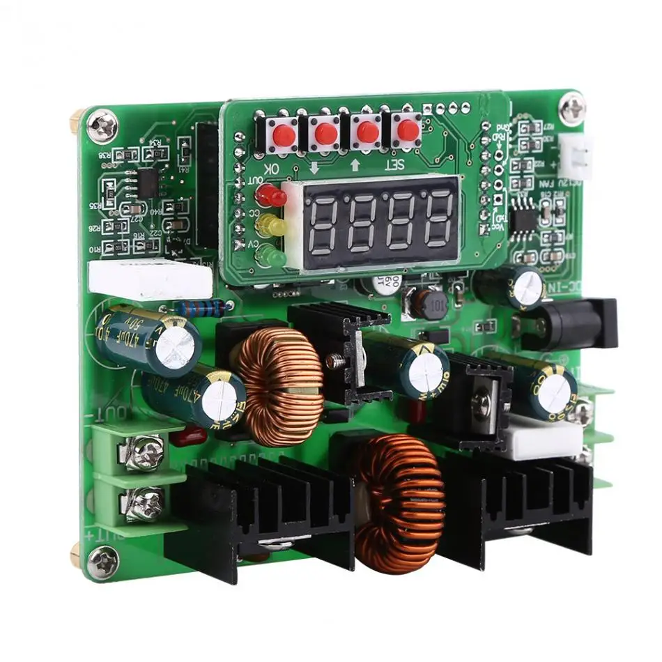 Цифровой понижающий модуль 2 в 1 с регулировкой напряжения 38 6 А для увеличения