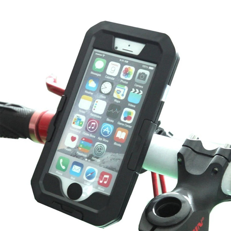 

Waterproof Bike Handlebar Mount Holder Case for iPhone 6/6s 7 Outdoor Sport Shockproof Motorcycle Bicycling Case