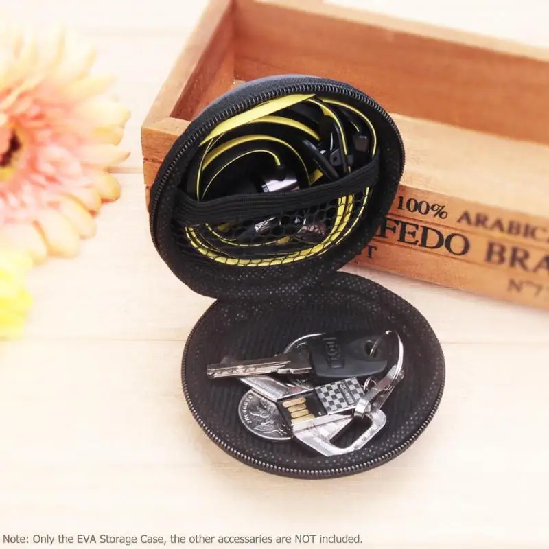 

Mini Round EVA Case Earphone Bag Case Handsfree Headsets EVA Case Bag Data Cable Coin Purse